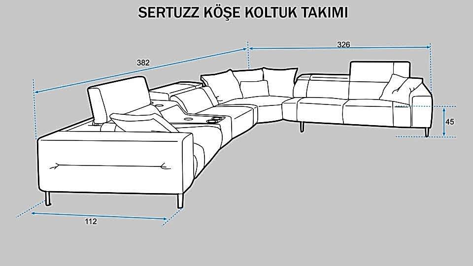 Sertuzz Şezlong Mekanizmalı Köşe